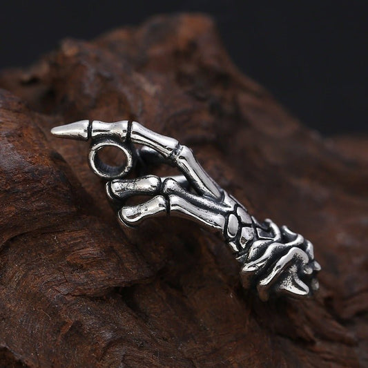 Rebel’s Wrath - Gothic Skeletal Hand Pendant by The Nevermore – Unique Gothic Jewelry by Nevermore Lifestyle & Tech | 925 Silver Single Pendant