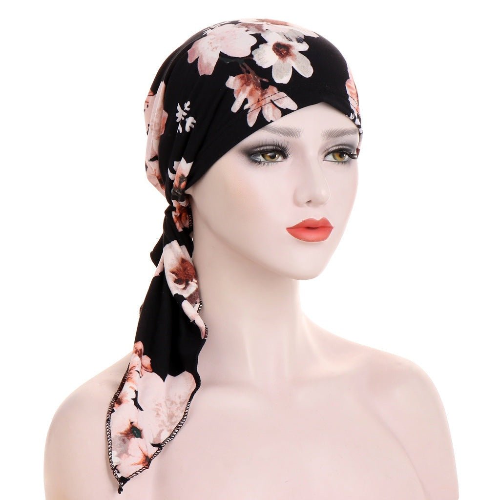 Red Brook - Floral Headscarf by The Nevermore – Unique Boho Accessories by Nevermore Lifestyle & Tech | Black