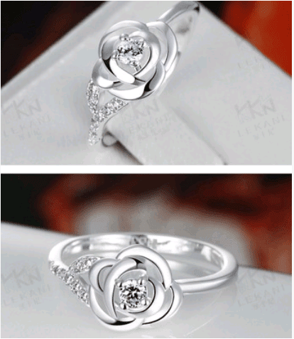 Regal Rose Silver Elegance - The Nevermore Women's Zircon Ring 925 Silver