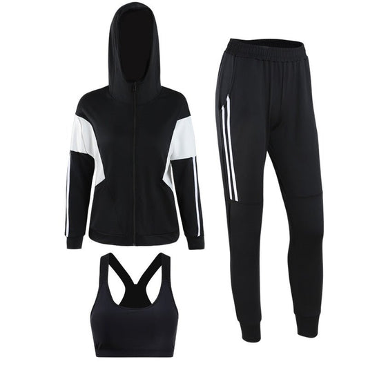 Relaxed Radiance - The Nevermore Fitness Clothes for Women – Unique Fashion for Women by Nevermore Lifestyle & Tech | L Black Three Piece With Bra
