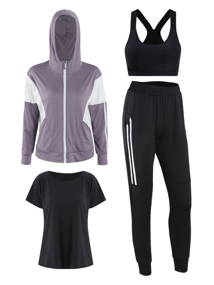 Relaxed Radiance - The Nevermore Fitness Clothes for Women – Unique Fashion for Women by Nevermore Lifestyle & Tech | L Purple Four Pieces