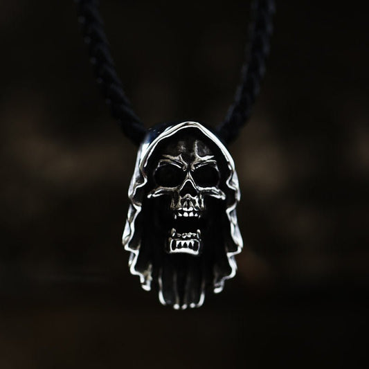 Retro Skull Pendant - Titanium Steel Design by The Nevermore – Unique Gothic Pendants by Nevermore Lifestyle & Tech | Single pendant