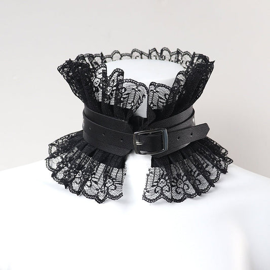 Rhiannon Moonlit - Gothic PU Leather Choker by The Nevermore – Unique Gothic Pendants by Nevermore Lifestyle & Tech | Black
