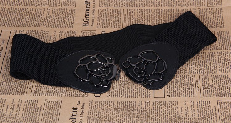 Rose Flower – PU Belt Double Buckle by The Nevermore – Unique Belts by Nevermore Lifestyle & Tech | 60to80 Brown