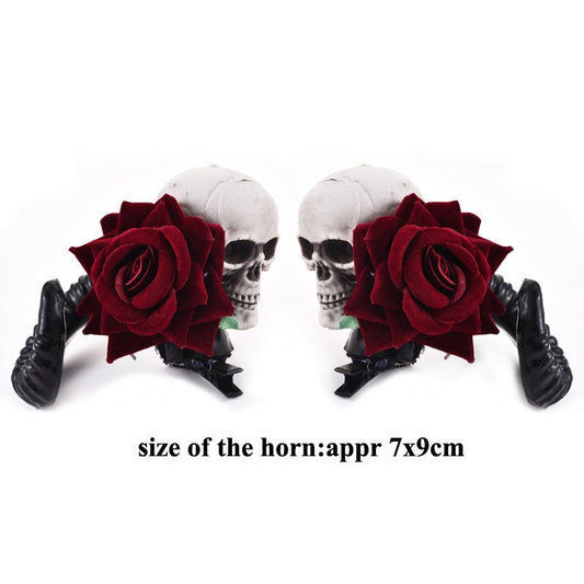 Rose skull horn pins - The Nevermore Gothic Hairpins – Unique Gothic Accessories by Nevermore Lifestyle & Tech | L Black