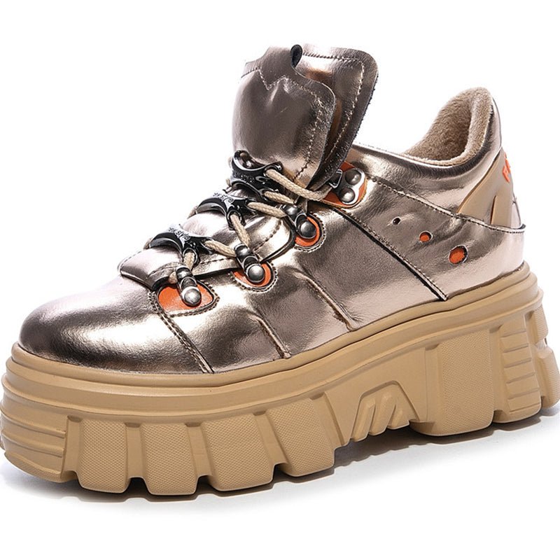 Round Chic - Punk Lace-Up Leather Shoes by The Nevermore