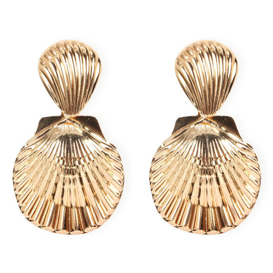 Shell Earrings - Golden Tide by The Nevermore – Unique Earrings by The Nevermore |