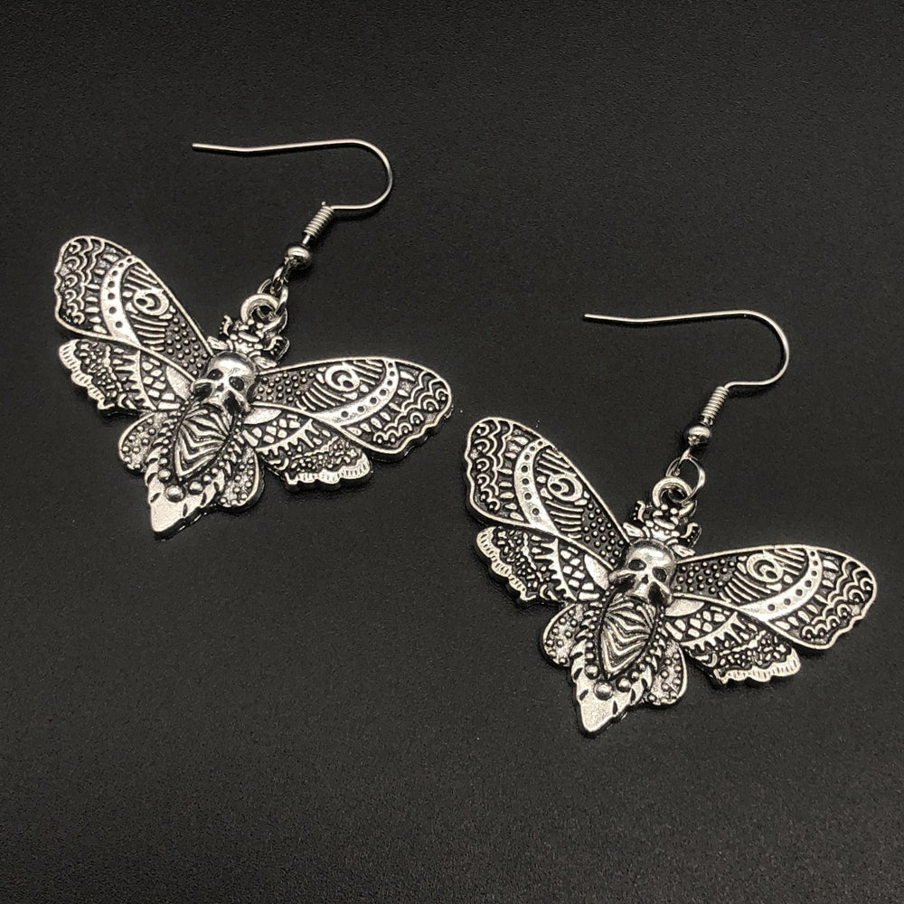Skull Butterfly - The Nevermore Gothic Earrings – Unique Gothic Earrings by Nevermore Lifestyle & Tech | Silver