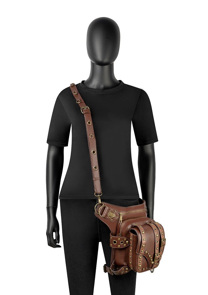 Steampunk Aviator Duffel - The Nevermore Steampunk chain bag – Unique Bags by Nevermore Lifestyle & Tech | Brown