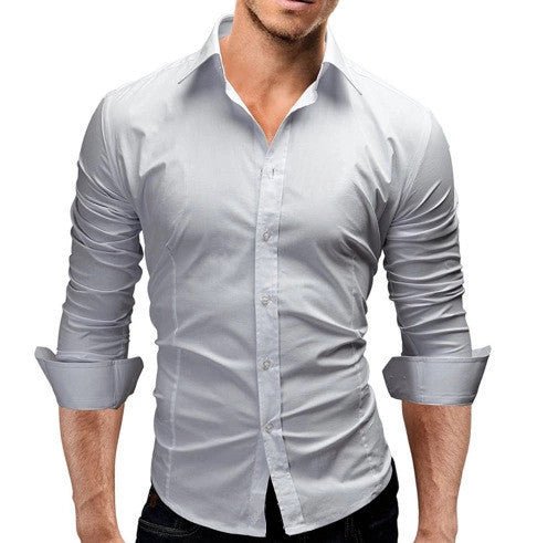 Steele Phoenix - The Nevermore Slim - fit Long - sleeved Shirt for Men – Unique Men's Fashion by Nevermore Lifestyle & Tech | 4XL White
