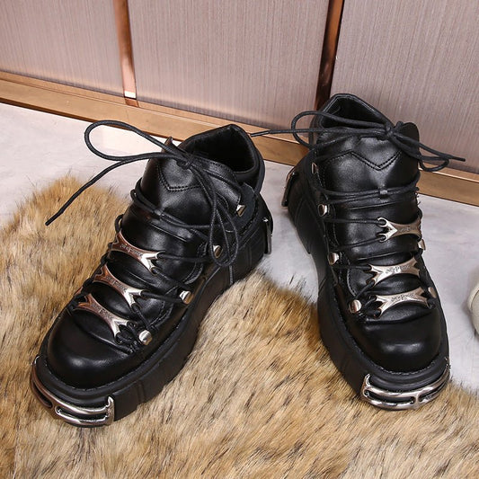 Stygian Stomp - Gothic Shoes with Metal Sole by The Nevermore