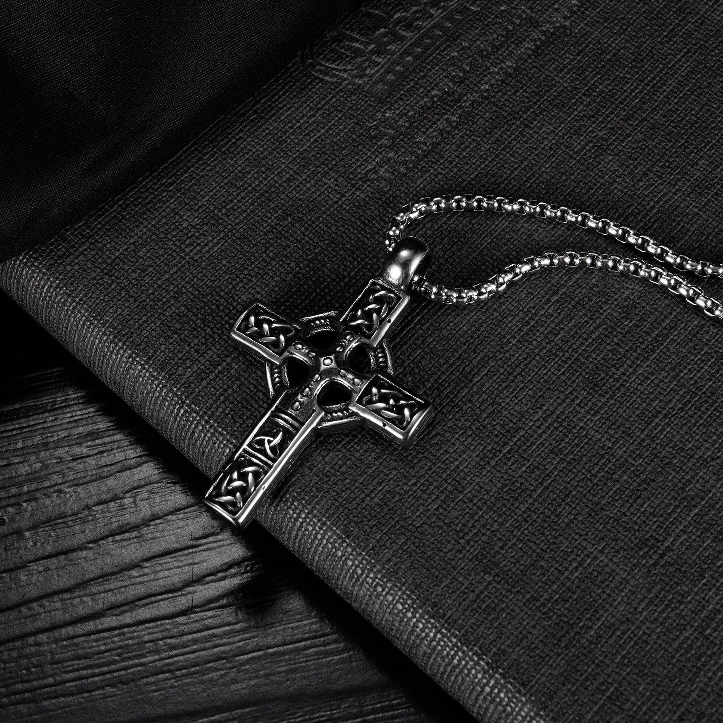 Stygian Symphony - The Nevermore Titanium Steel Men's Cross