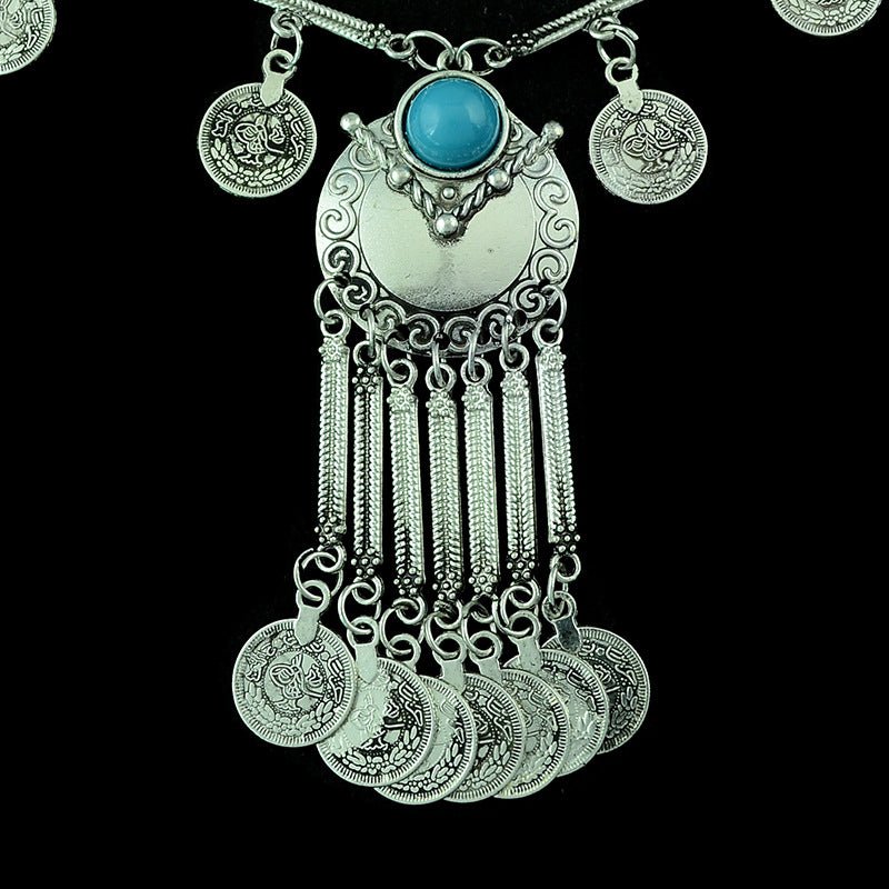 Tassel of Coins - The Nevermore Bohemian Necklace – Unique Boho Necklaces by Nevermore Lifestyle & Tech | Blue