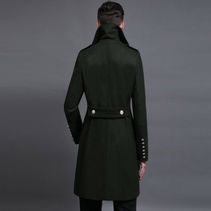 The Nevermore Coats for Men - Double - row Retro Woolen Coat Man – Unique by Nevermore Lifestyle & Tech | 2XL Army Green