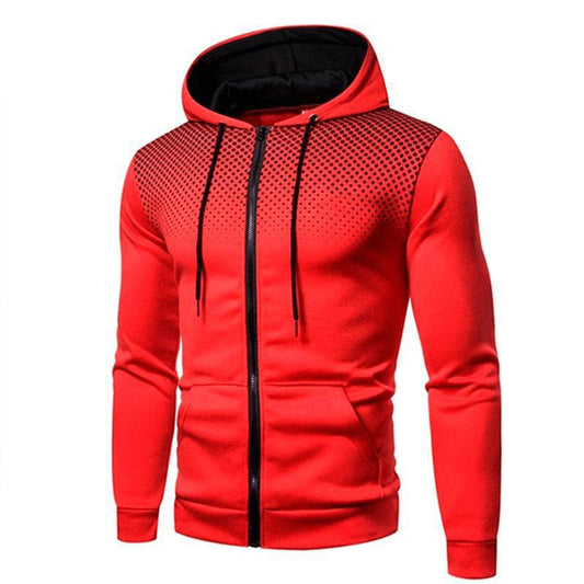 Torin Battleaxe - The Nevermore Hooded Fitness Sweater with Zipper for Men – Unique Sweaters for Men by Nevermore Lifestyle & Tech | L Red