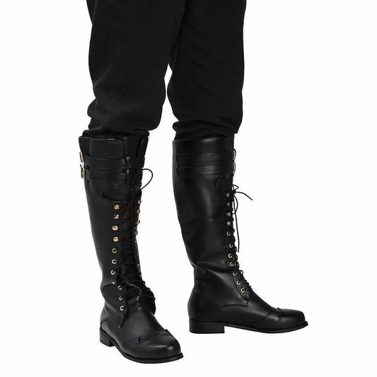 Tower - Gothic Steampunk Knight Boots by The Nevermore – Unique Gothic Fashion for Men by Nevermore Lifestyle & Tech | 38 Black