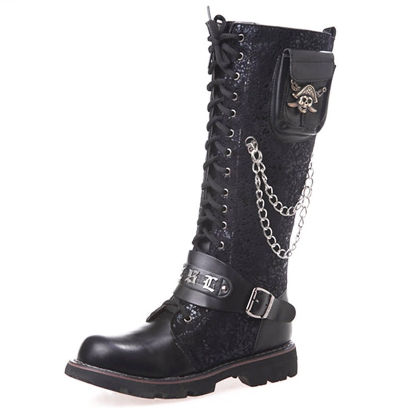 Tristan Moonbeam - Gothic Steampunk Riding Boots by The Nevermore – Unique Steampunk Fashion by Nevermore Lifestyle & Tech | 38 Black
