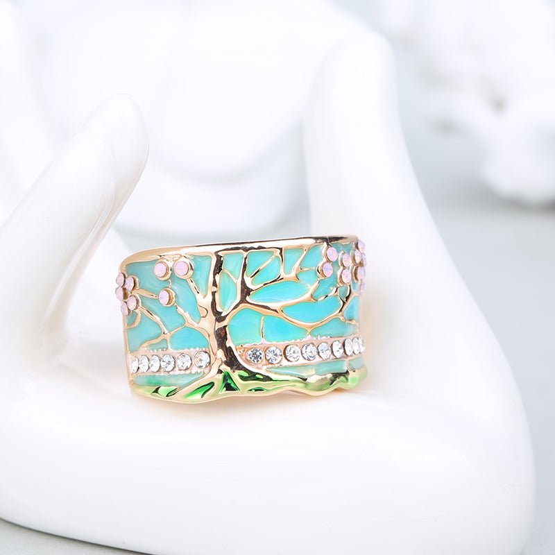 Turquoise Enamel Ring - Aurelia Vein by The Nevermore – Unique Rings for Women by The Nevermore | 5th