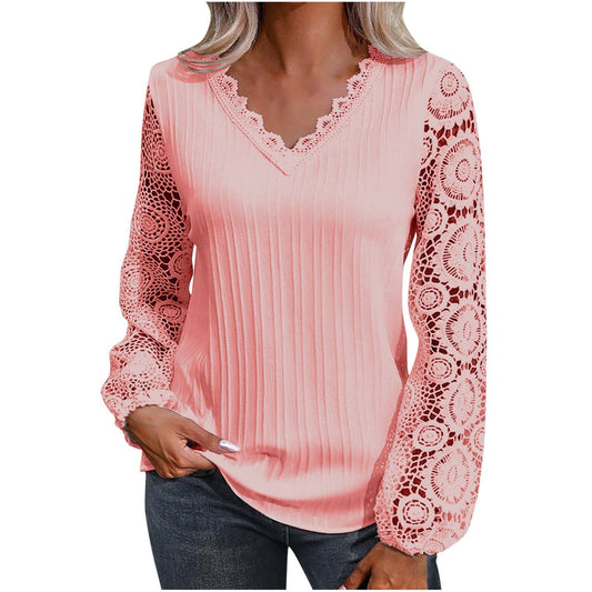 Urban Essence - Solid Color V-Neck Blouse by The Nevermore