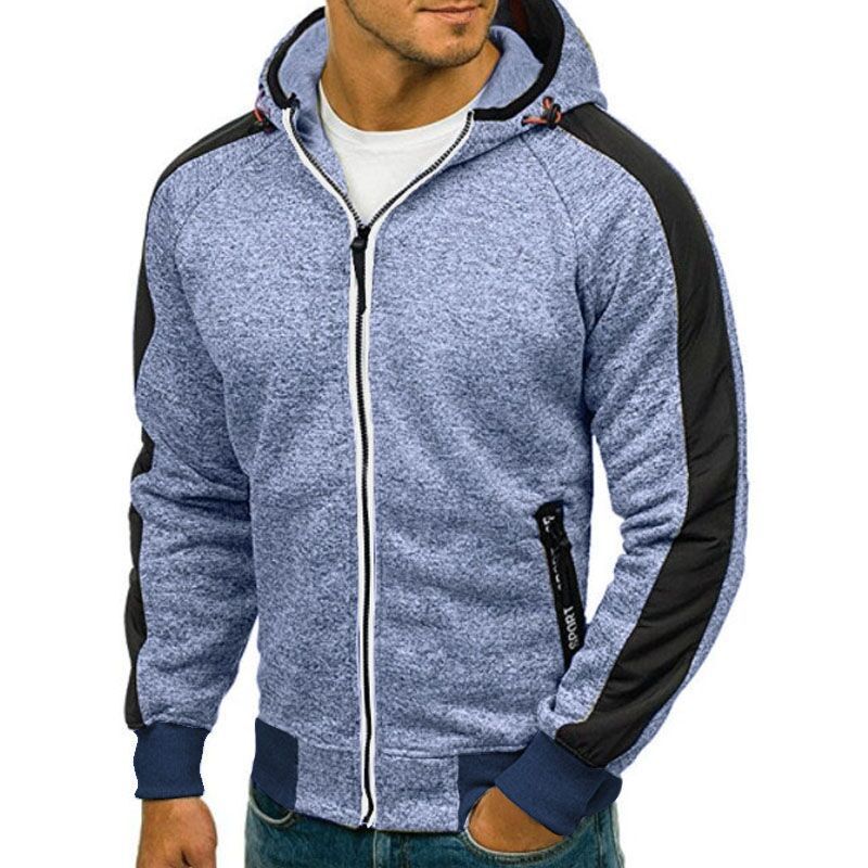 Colorblock Hooded Men's Sweatshirt Jacket