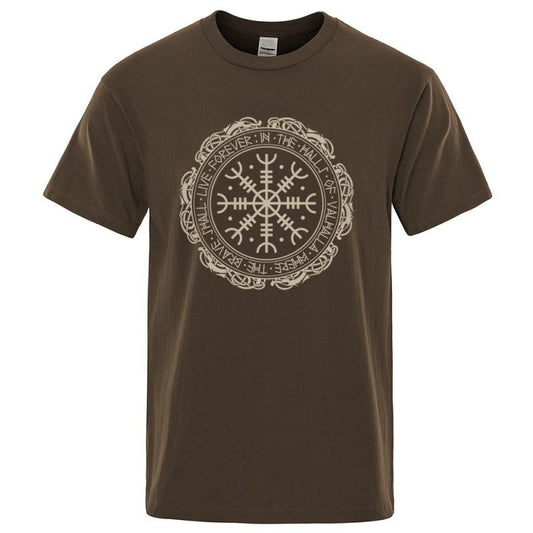 Vegvisir Viking Compass - The Nevermore Gothic T-Shirt for Men – Unique Gothic Fashion for Men by Nevermore Lifestyle & Tech | 2XL Black
