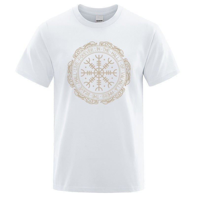 Vegvisir Viking Compass - The Nevermore Gothic T-Shirt for Men – Unique Gothic Fashion for Men by Nevermore Lifestyle & Tech | 2XL White