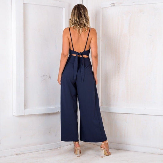 VelouraFlow - Elegant Wide-Leg Jumpsuit by The Nevermore