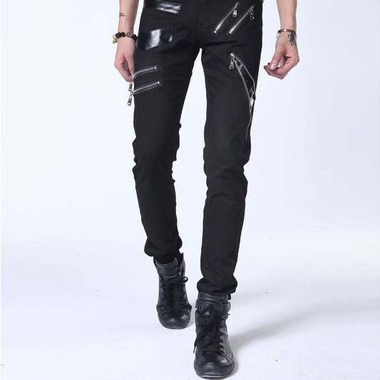 Victor Copperstone pants with studs - The Nevermore Steampunk Pants for Men – Unique Pants by Nevermore Lifestyle & Tech | 27 Black