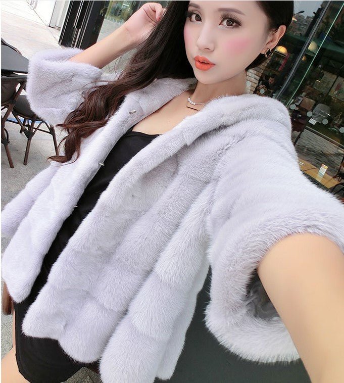 Vivian Chase – Short Faux Fur Jacket by The Nevermore – Unique Fur Coats for Women by Nevermore Lifestyle & Tech | L Pink
