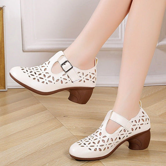 Vivienne Retro High Heel Spring Shoes by The Nevermore – Unique Shoes by Nevermore Lifestyle & Tech | 35 Beige