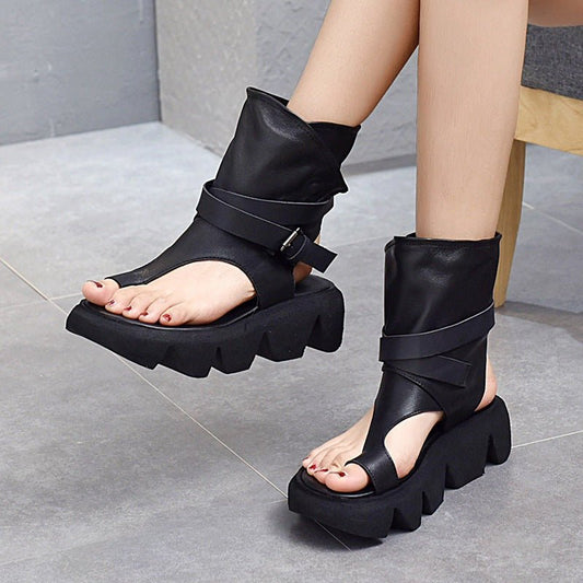Whisper Walk Platform Sandals - Elevated Comfort by The Nevermore