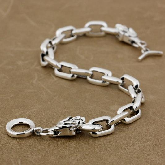 Wild Wolves The Nevermore Gothic S925 Vintage Silver Bracelet