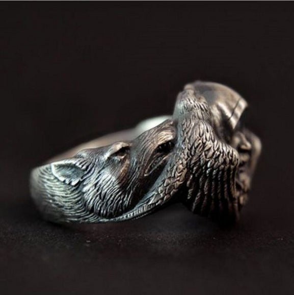Wizard and Wolves - The Nevermore Gothic Ring – Unique Gothic Rings by Nevermore Lifestyle & Tech | 10 number Old color