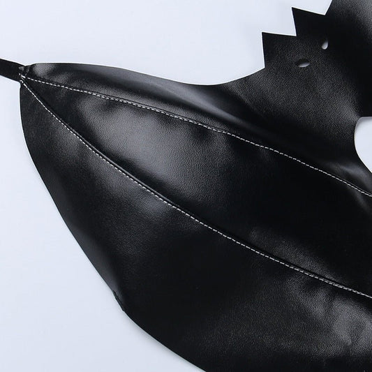 Zelda - The Nevermore Gothic Tank Bat Leather Lace - up Top – Unique Gothic Fashion for Women by Nevermore Lifestyle & Tech | One size Black