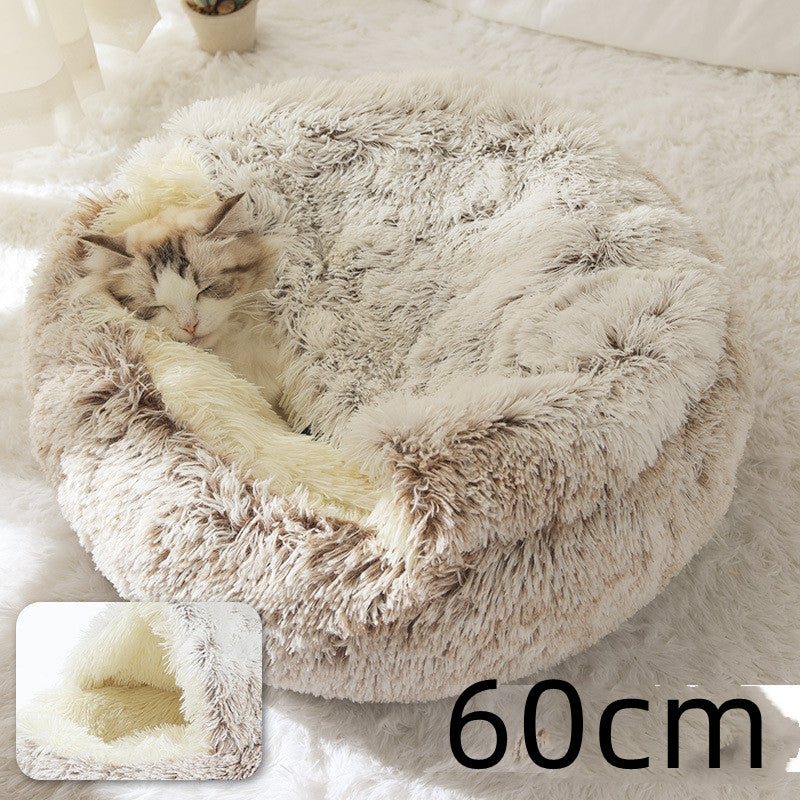 Dog And Cat Winter Warm Bed House for Pets Soft Long Plush - The Nevermore Pet Beds and Furniture