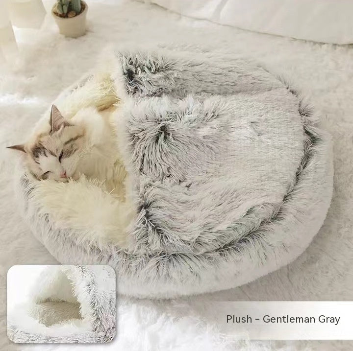 Dog And Cat Winter Warm Bed House for Pets Soft Long Plush - The Nevermore Pet Beds and Furniture