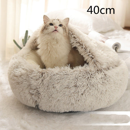 Dog And Cat Winter Warm Bed House for Pets Soft Long Plush - The Nevermore Pet Beds and Furniture