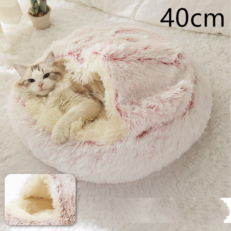 Dog And Cat Winter Warm Bed House for Pets Soft Long Plush - The Nevermore Pet Beds and Furniture