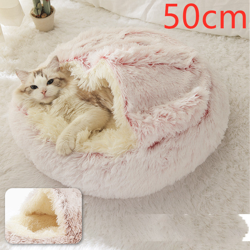 Dog And Cat Winter Warm Bed House for Pets Soft Long Plush - The Nevermore Pet Beds and Furniture