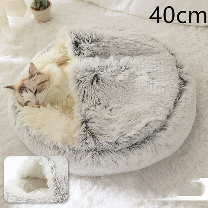 Dog And Cat Winter Warm Bed House for Pets Soft Long Plush - The Nevermore Pet Beds and Furniture