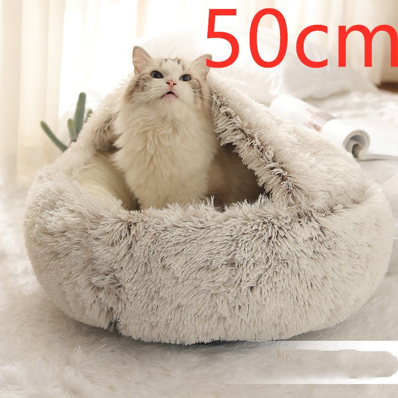 Dog And Cat Winter Warm Bed House for Pets Soft Long Plush - The Nevermore Pet Beds and Furniture