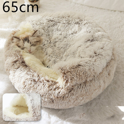 Dog And Cat Winter Warm Bed House for Pets Soft Long Plush - The Nevermore Pet Beds and Furniture