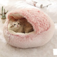 Dog And Cat Winter Warm Bed House for Pets Soft Long Plush - The Nevermore Pet Beds and Furniture