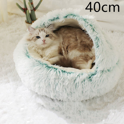 Dog And Cat Winter Warm Bed House for Pets Soft Long Plush - The Nevermore Pet Beds and Furniture