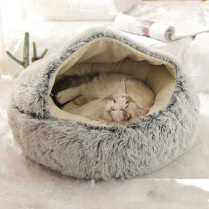 Dog And Cat Winter Warm Bed House for Pets Soft Long Plush - The Nevermore Pet Beds and Furniture