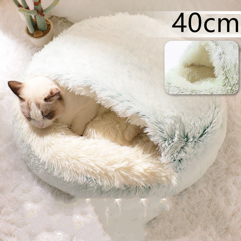 Dog And Cat Winter Warm Bed House for Pets Soft Long Plush - The Nevermore Pet Beds and Furniture