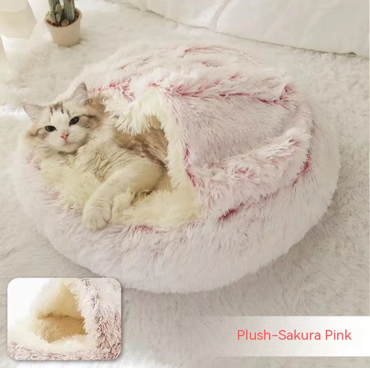 Dog And Cat Winter Warm Bed House for Pets Soft Long Plush - The Nevermore Pet Beds and Furniture