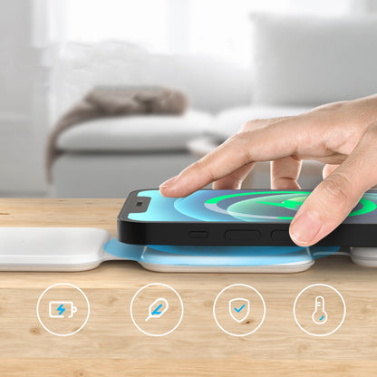 3 In 1 Magnetic Foldable Wireless Charger by The Nevermore – Unique Smart Gadgets by Nevermore Lifestyle & Tech | White