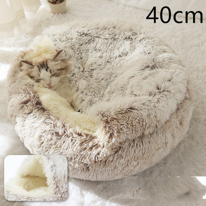 Dog And Cat Winter Warm Bed House for Pets Soft Long Plush - The Nevermore Pet Beds and Furniture