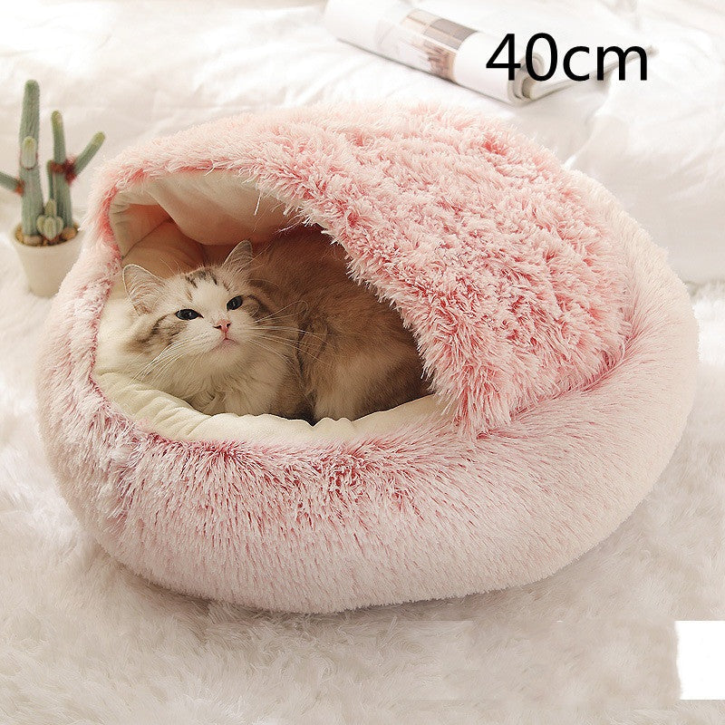 Dog And Cat Winter Warm Bed House for Pets Soft Long Plush - The Nevermore Pet Beds and Furniture